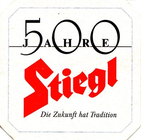 salzburg s-a stiegl zur feier 2a (8eck180-500 jahre-schwarzrot) 